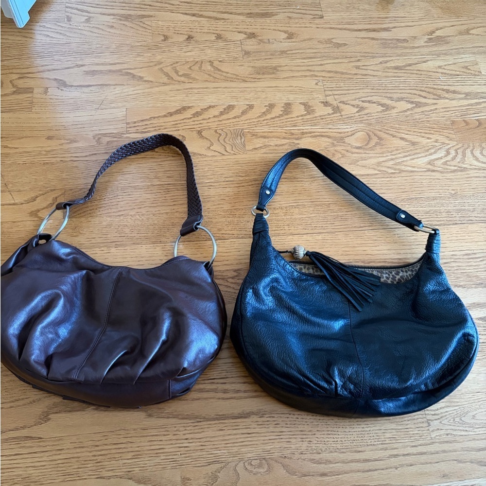 Elegant Brown and Black Leather Handbags - Picture 2 of 13